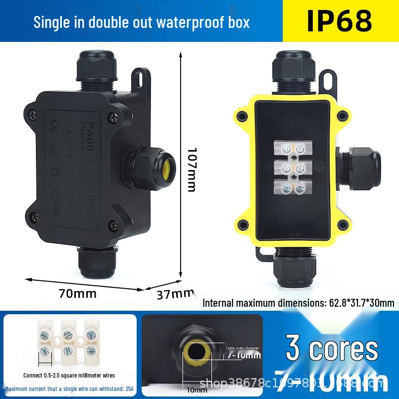 Outdoor IP68 Waterproof Junction Box with Quick Connector and Terminal Block