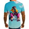 Funny Animal Graphic 3D Printed T-shirt For Men Causal Short Sleeve Oversized Pullover T-shirt Top Men's Tees Outdoor Clothing
