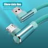 90° Dual-Elbow Fast Charging Cable for Mobile Gaming - Compatible with Apple, Type-C, and Android Devices