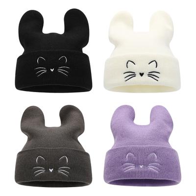 Einzigartige Strickmütze Besticktes Kätzchen Wintermütze Pullover Lässig Streetwear Beanies Foto-Requisiten Damen Herren Atmungsaktive Mützen