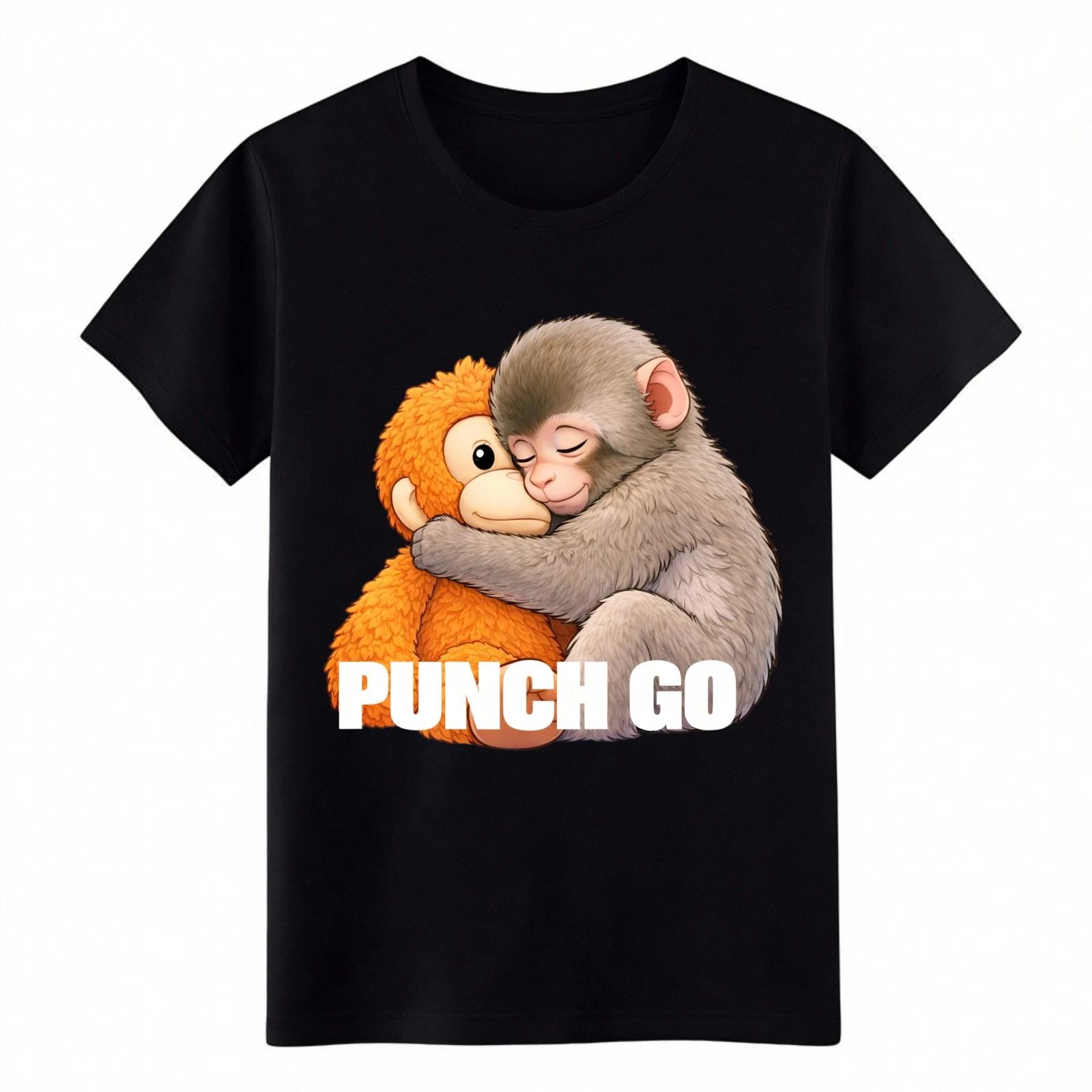 

Vintage Streetwear PUNCH GO Monkey Print Tee-Plush Hug Graphic Unisex T-Shirt 2XL