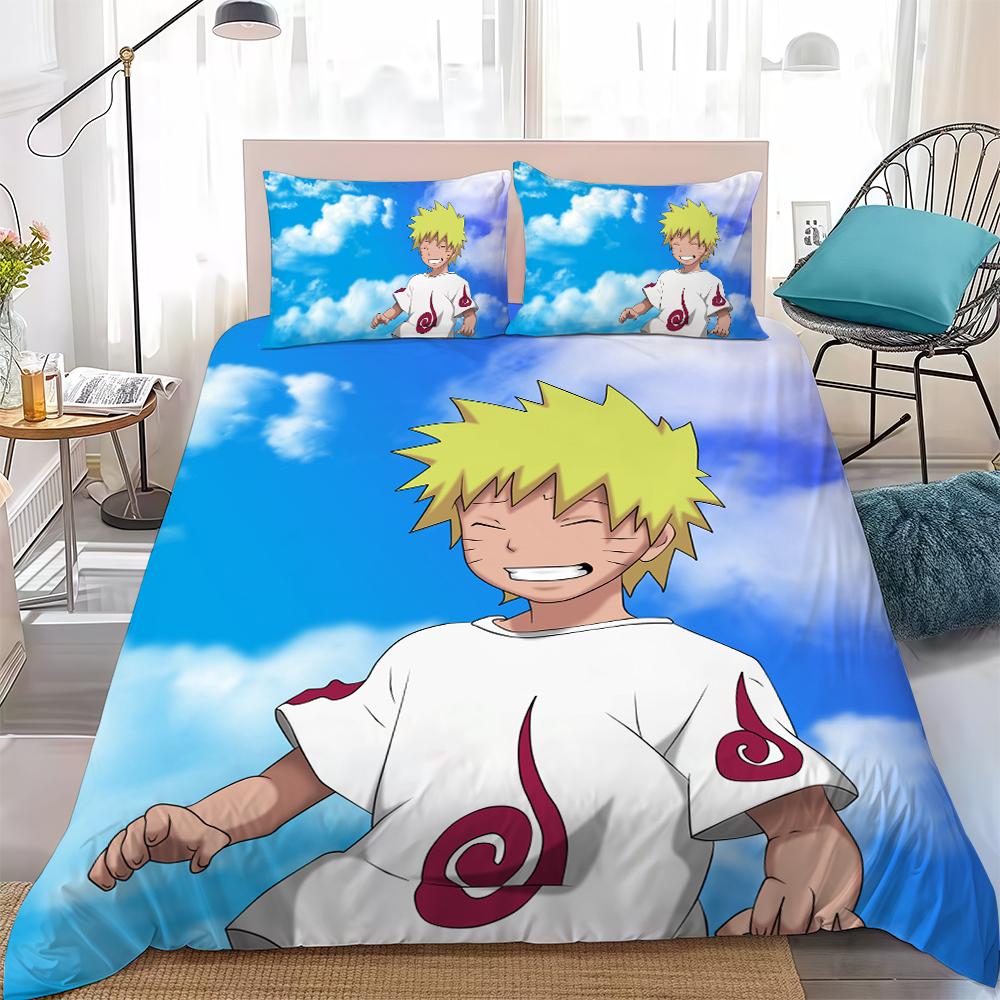 Cool N-NARUTO Fashion Duvet Cover Set Home Style Bedding Soft Laundry Cotton Bed 3 Piece Set Student Dormitory Gift