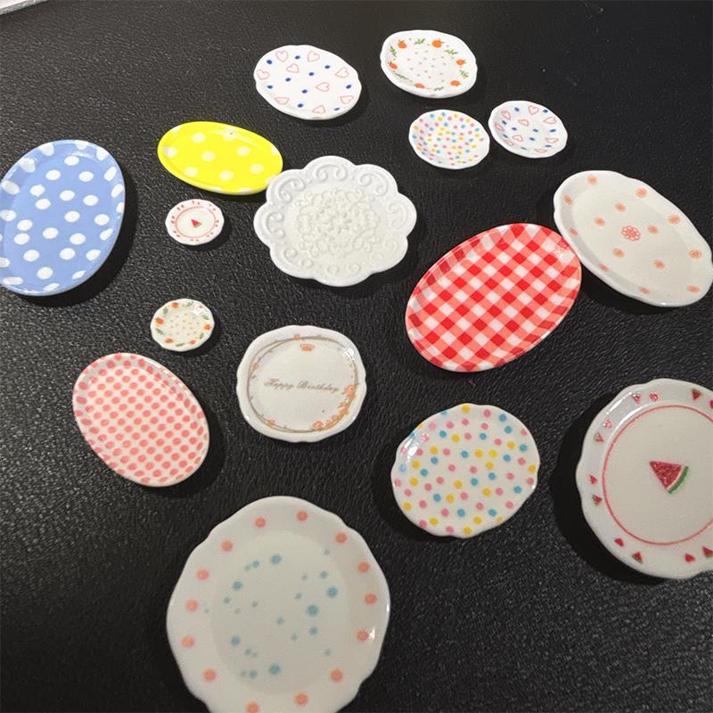4 Stück 1:12 Puppenhaus Miniatur Teller Teller Tablett Puppenhaus Mini Küche Geschirr Dekoration Spielzeug Puppe Wohnaccessoires