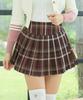 J.JANE Check Pleated Skirt (Brown)