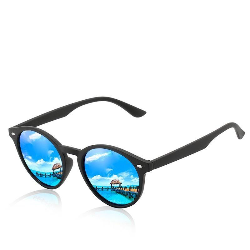 New Round Retro Inlaid Rice Nail Decorative Polarized Glasses Outdoor Travel Driving Sunscreen and Sunscreen Glasses