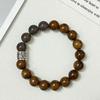 Wooden Bracelet with Natural Agate Stone for Men 12mm Round Beads Wood Bangle DIY Jewelry Making Gifts