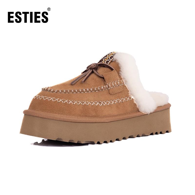 

2025 Women s Bohemian Faux Fur Thick-Soled Winter Snow Boots 37