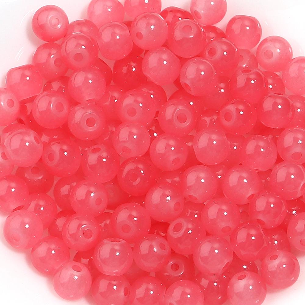 60pcs 8mm Glass Beads Colorful Round Loose Spacer Beads for Jewelry Making DIY Necklace Bracelets Earrings Key Chain Accessories