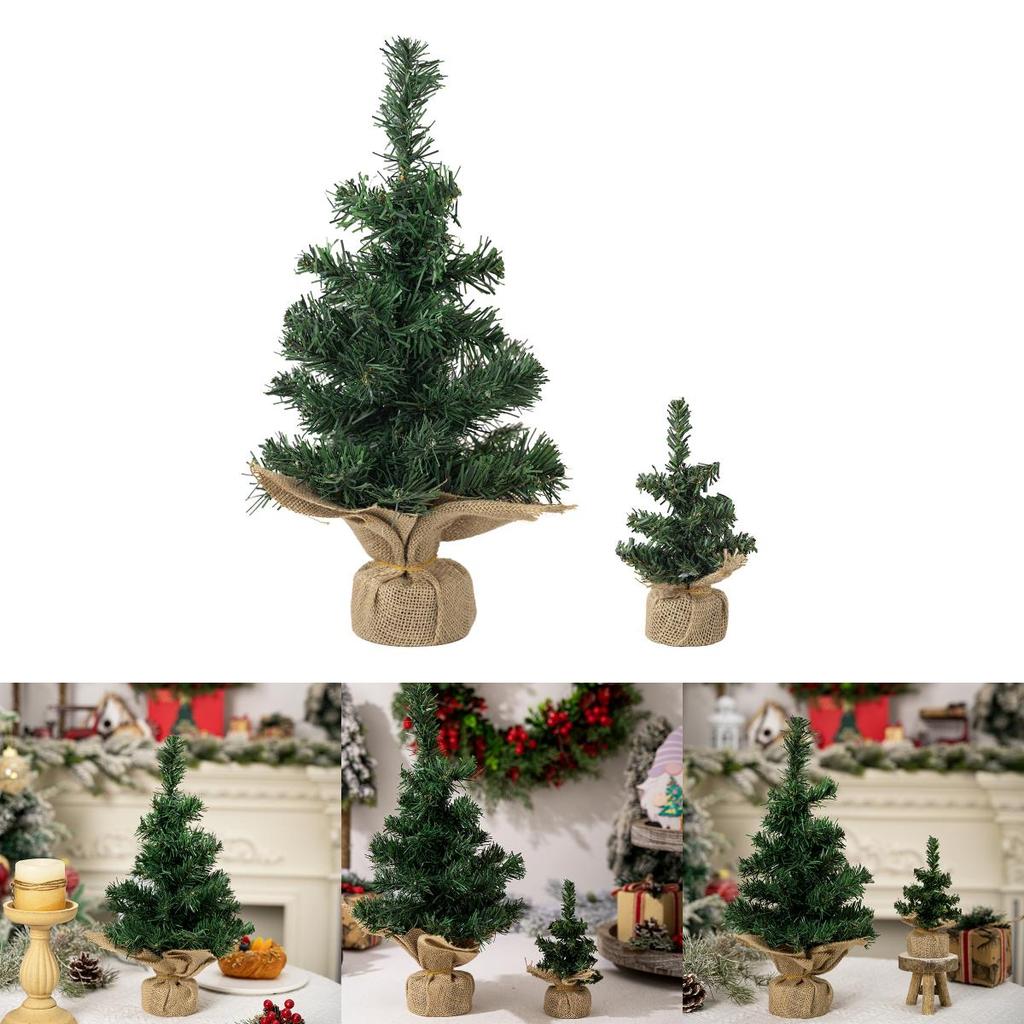 Adorable Mini Christmas Tree With Burlap Design For Festive Holiday Decor 30cm