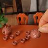 5Pcs/Set 1/12 Dollhouse Simulated Teapot With Cups Set Dollhouse Miniature Kitchen Decoration Dolls House Accessories