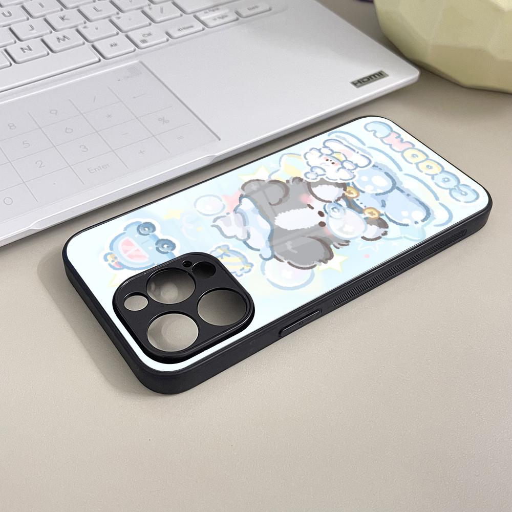 

Ins Border Collie Dog Phone Case Tempered Glass For IPhone 16 13 14 17 12 15 11 Pro Max Plus Mini XR SE2020 Coque iPhone 13