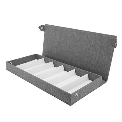 6 Slots Linen Eyeglass Box Eyeglasses Storage Case Multi Slots Fashion Eyewear Display Organizer for Travel Home Store