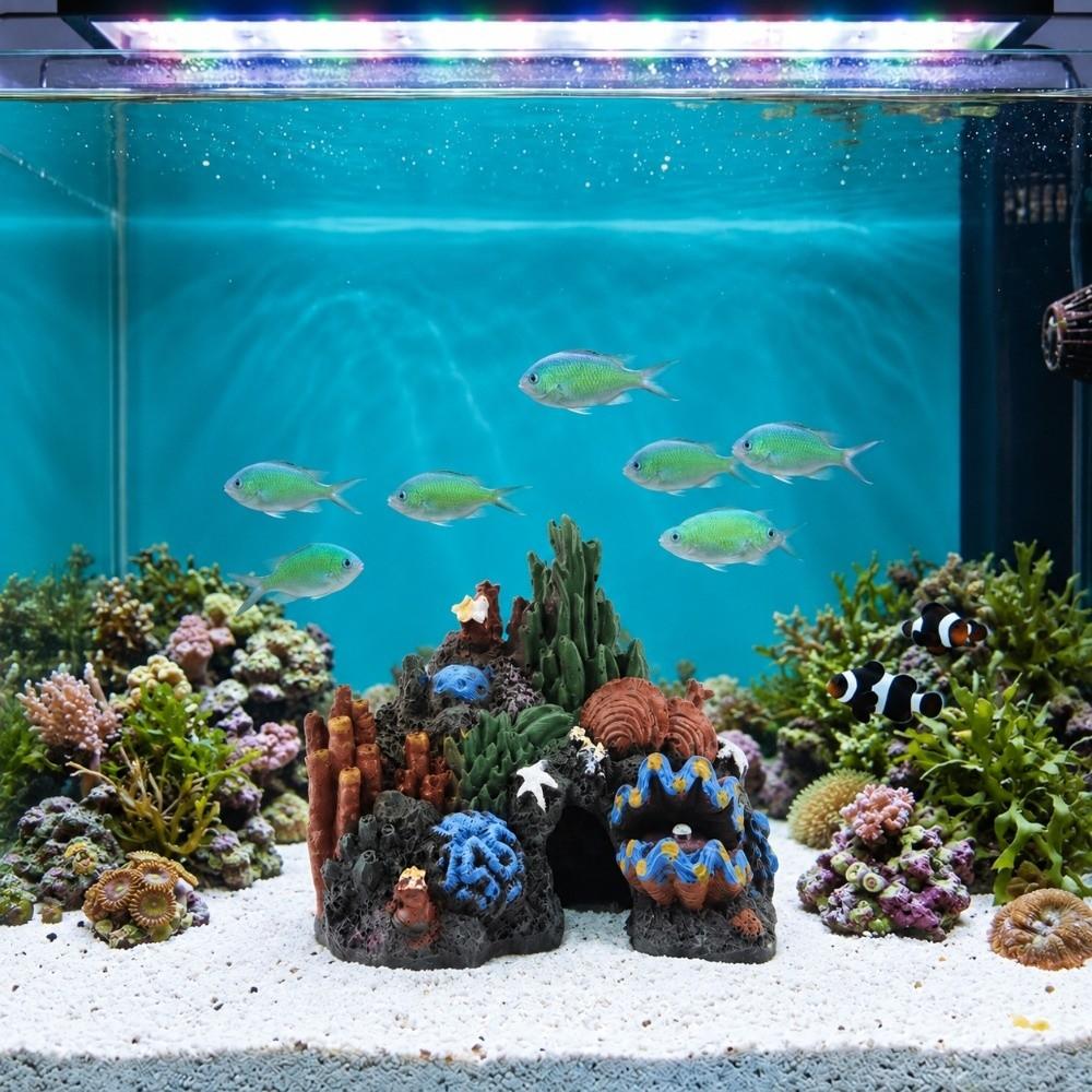 Ocean Color Fish Tank Ornament Irregular Shape Resin Rock Cave Fish Tank Landscaping