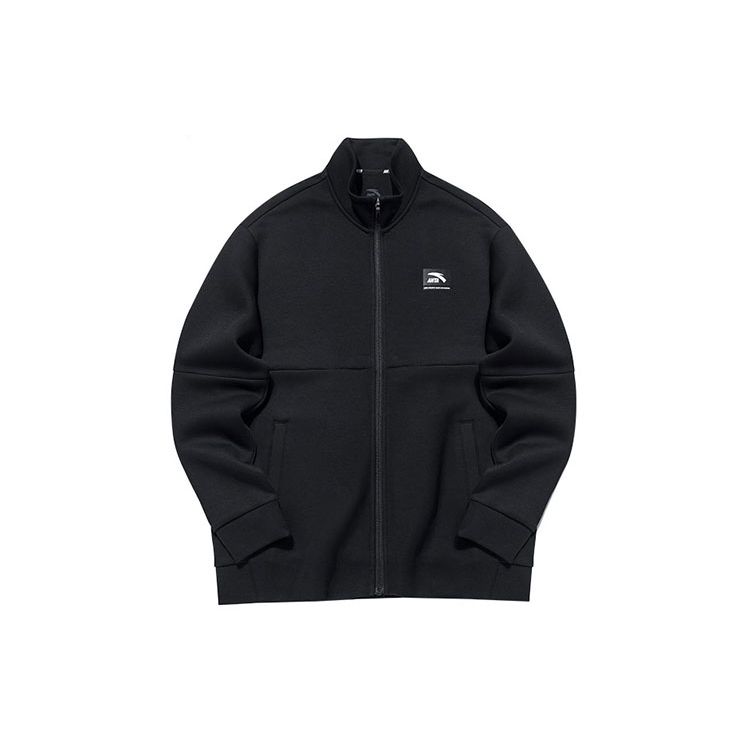 

Anta Plain Logo Knit Stand Collar Jacket Men Jacket Black 152137711-4 S