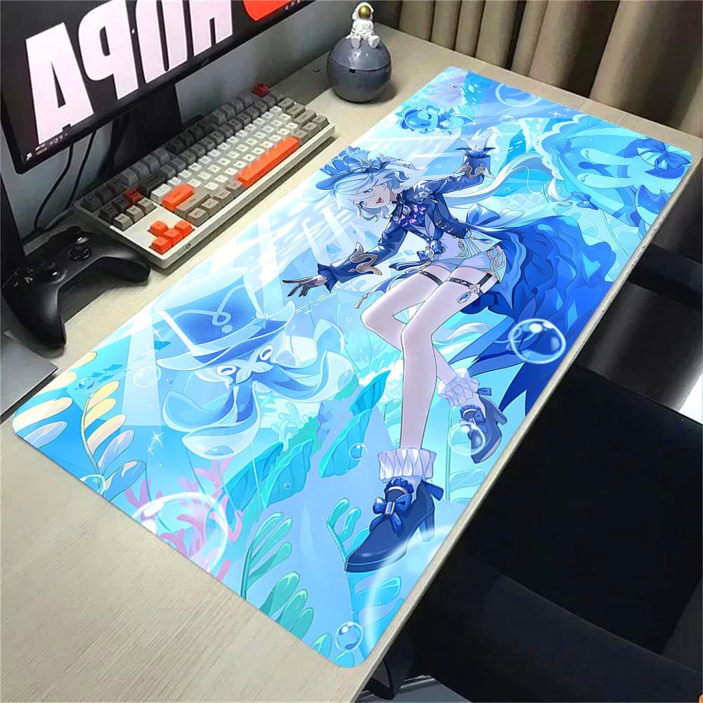 Genshin Impact Furina Anime Game Mousepad Office PC Kawaii Gaming Accessories Keyboard Mouse Pad Laptop xcm Mouse Mat Carpet