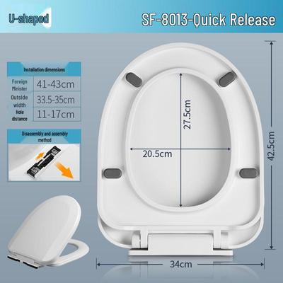 Tampa de assento sanitário universal espessa com formato em U/V para redução de velocidade