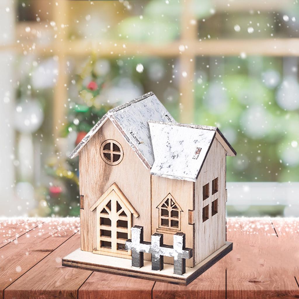 

Christmas LED Light Wood House Luminous Cabin Decoration for