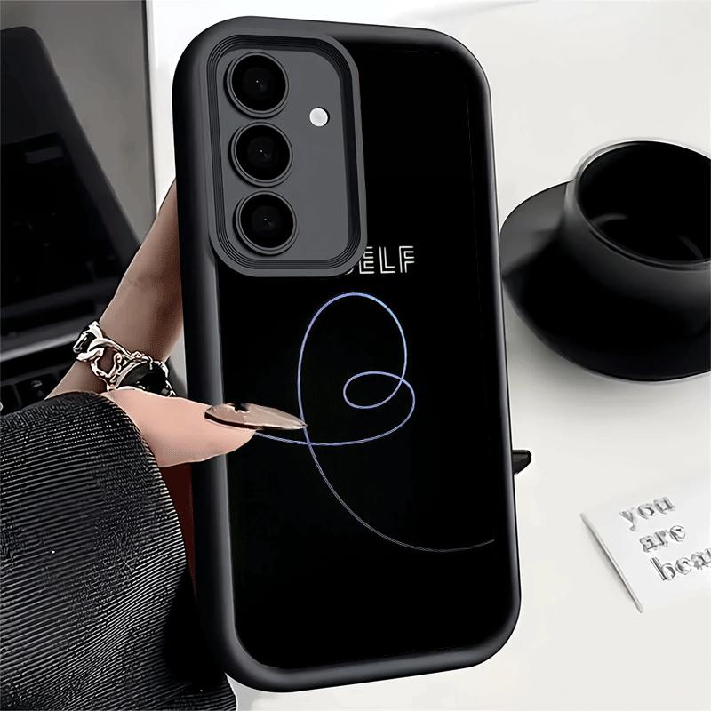 Phone Case for Samsung Galaxy A17 A16 A15 A14 A13 Love Yourself Flower Heart Line Kpop A56 A36 A26 A55 A35 A25 A54 A34 A24 A53 A