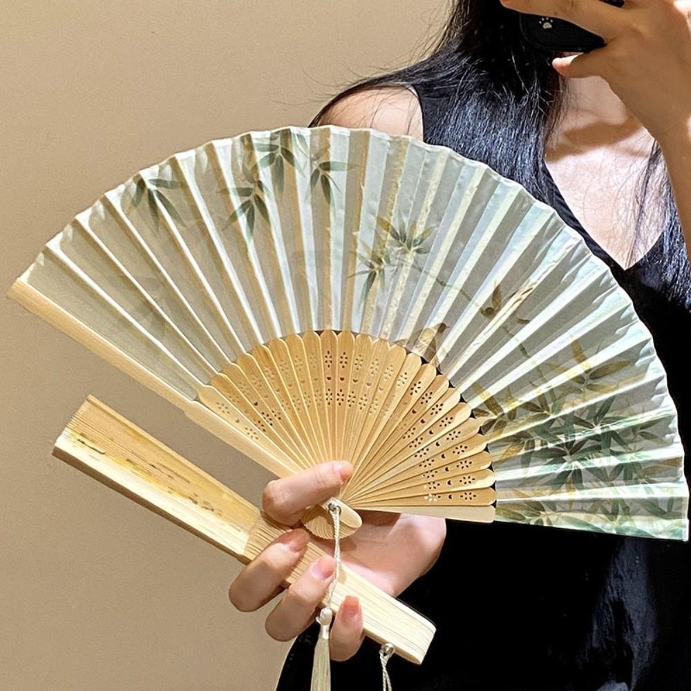 Chinese Style Tassel Folding Fan Butterfly Handheld Fan Classical Bamboo Fan Hanfu Accessories