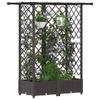 Elevated Planter with Trellis and Hanging Roof Brown 124 x 40 x 123 cm PP