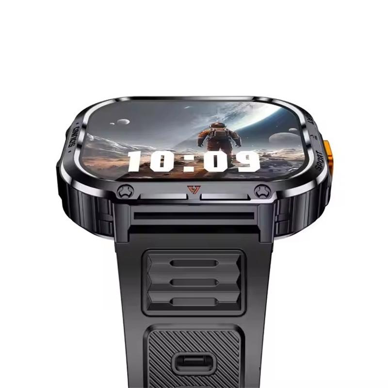 NX23 Smart Watch 2inch Ultra Large Screen LED Light Flashlight BT Calling AI Voice 400mAh Men Fitness Sports Tracker Smartwatch