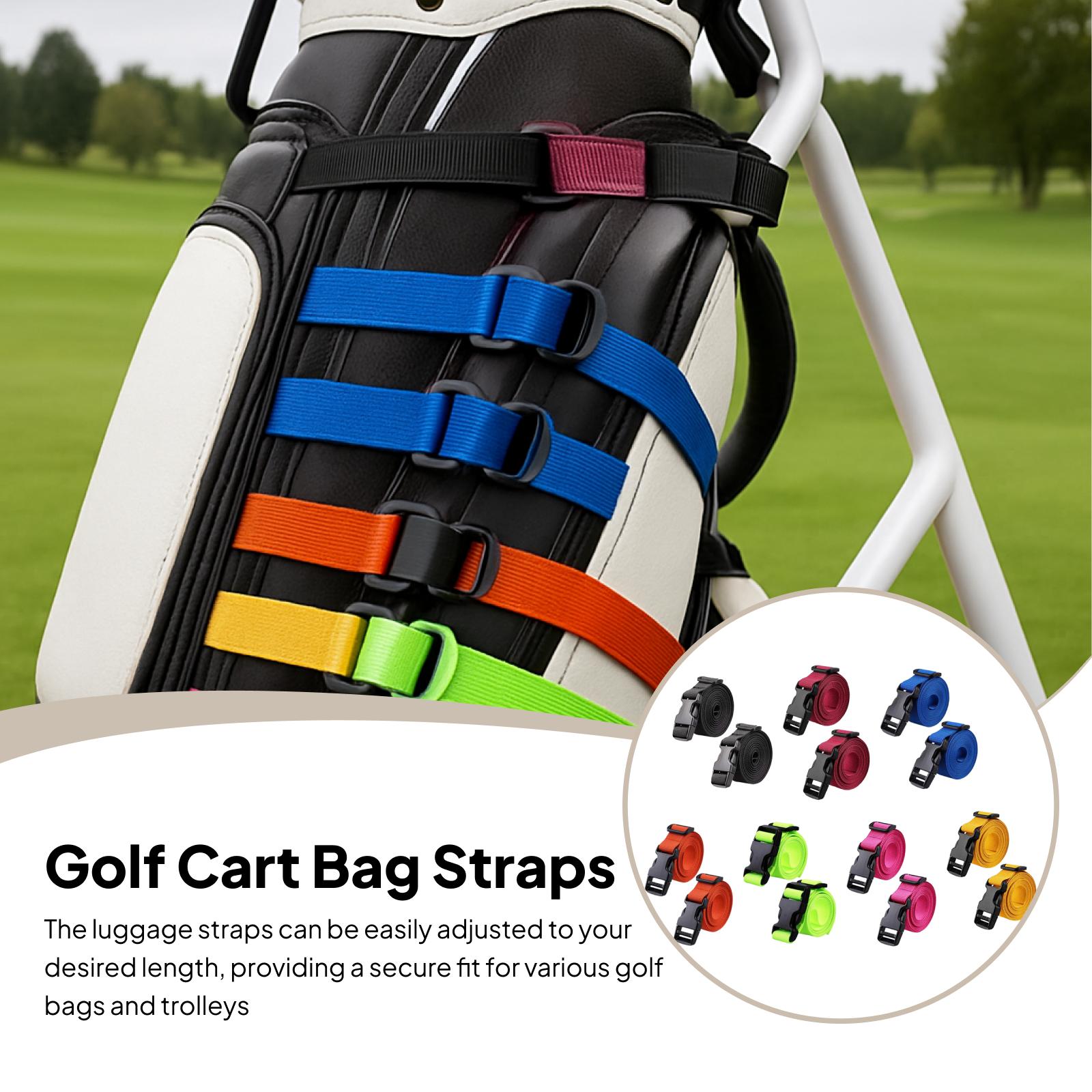 2 Stuks Golfkar Bagagebanden Nylon Bagagebanden Bindbanden Snelontgrendelingsgesp Reis Vastzetbanden Bevestigingsriemen rozerode kleur