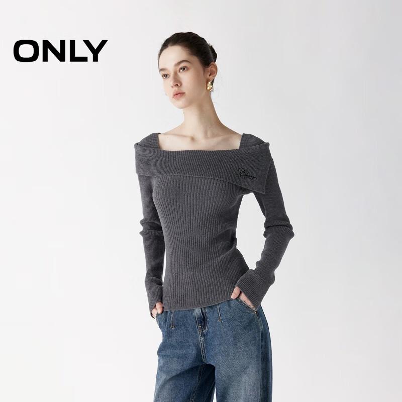 ONLY Women's Ribbed Off-Shoulder Knit Long-Sleeve Top
