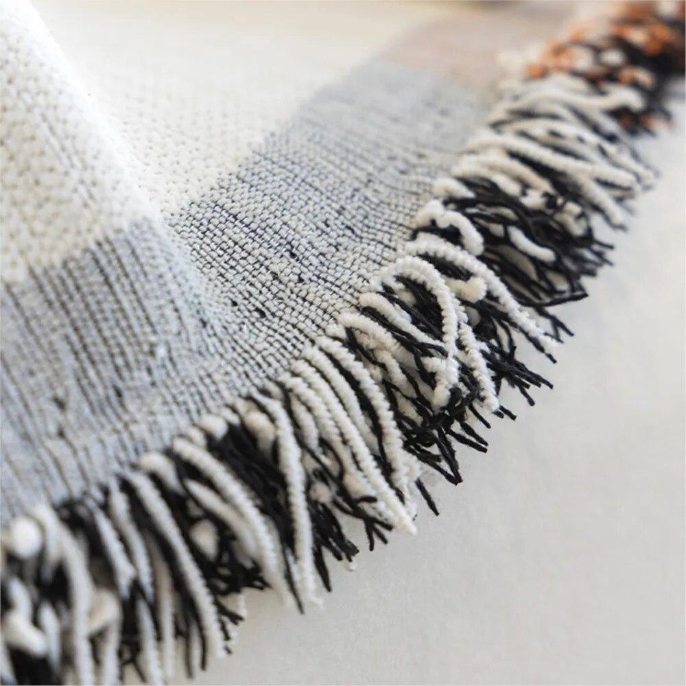 Cherry Printed Nordic Sofa Throw Blankets Outdoor Camping Picnic Large Blanket Leisure Relax Beach Towel White Travel Rug