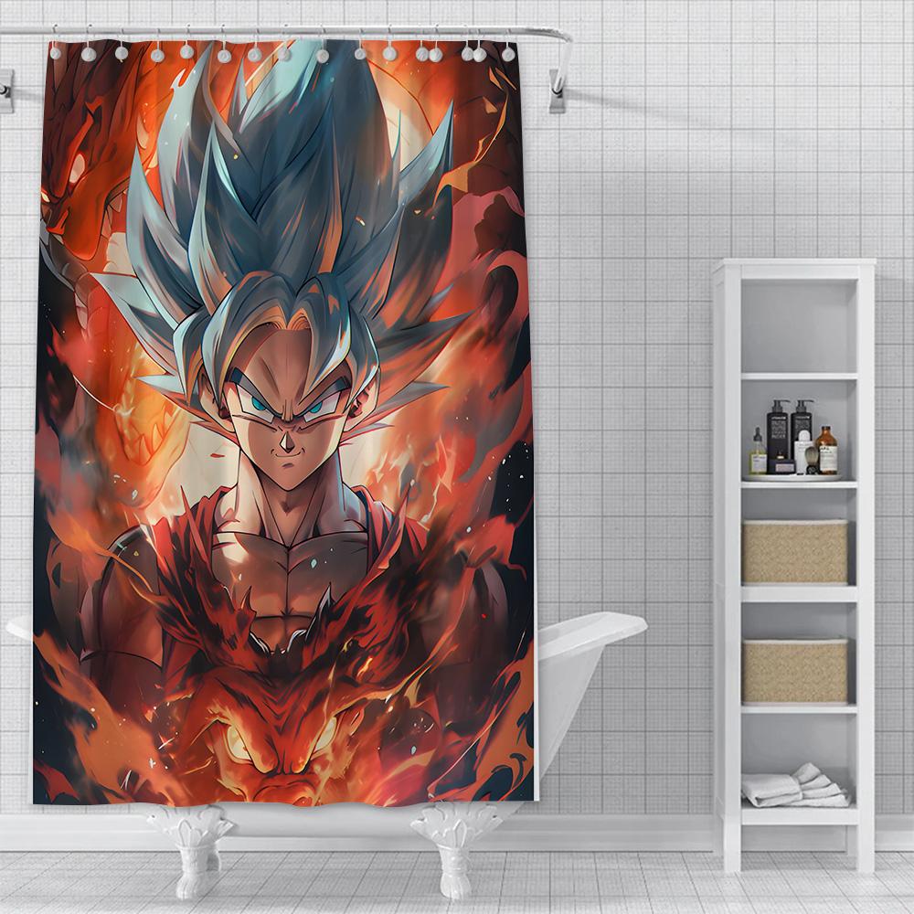 Shower Anime For G-Gokus Curtain Waterproof Polyester Fabric Paint Colorful Bath Curtains Home Bathroom Decor Curtain With Hook