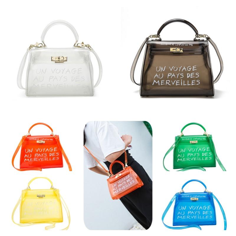 Candy-colored Transparent Shoulder Bag For Women Pvc Material Jelly Bag Medium Size Ideal For Daily Wear
