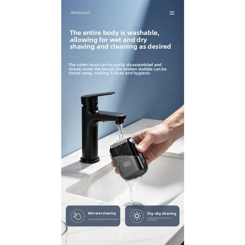 Two-in-one Reciprocating Razor with Digital Display, Magnetic Attachment, Three Blades, Portable Multi-functional Electric Trimmer