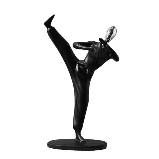 Minimalist Black Resin Figurines, Modern Abstract Musician & Golfer Statues, Luxury Home Decor for Living Room TV Stand Entryway Wine Cabinet, Unique