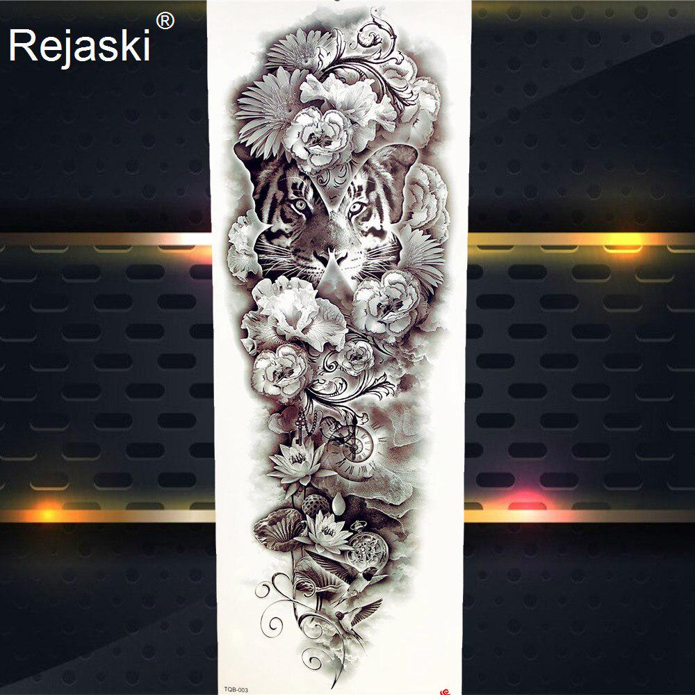 1PC Cool Totem Temporary Tattoo Fake Black Full Arm Tattoo Sticker For Men Summer Style Tatoos Decal