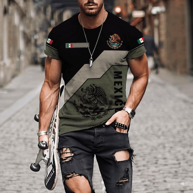 Mexico Skull Graphic Mens T-Shirts For Men 3D Printed Summer Tops Short Sleeve O-nack Fashion Casual Oversized Tee Shirts Unisex