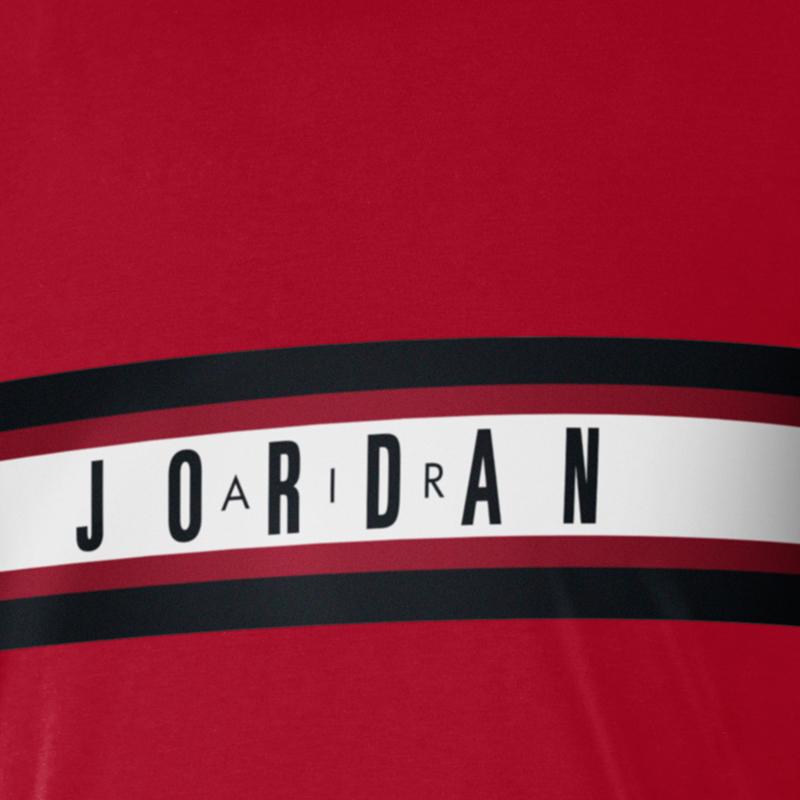 Jordan Spliced Letter Logo Print Casual Short Sleeve T-Shirt Men Tops Red 939619-687