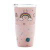 Cute Cartoon Ceramic Mug with Lid and Straw