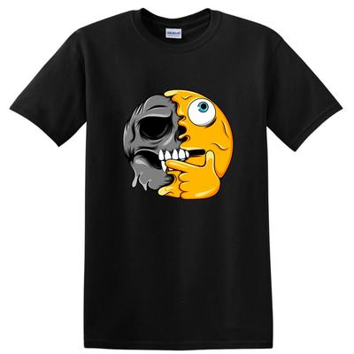 Skull and Emoji Funny T Shirt Graphic Art Design for Emojis Lovers Tee