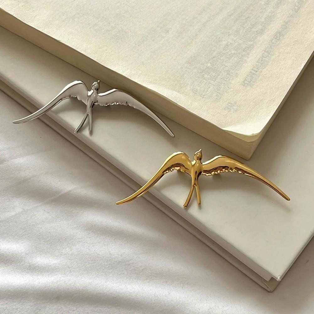 Copper Swallow Brooch Stainless Steel Birds Badge Exquisite Peace Dove Pin Suit Accessory