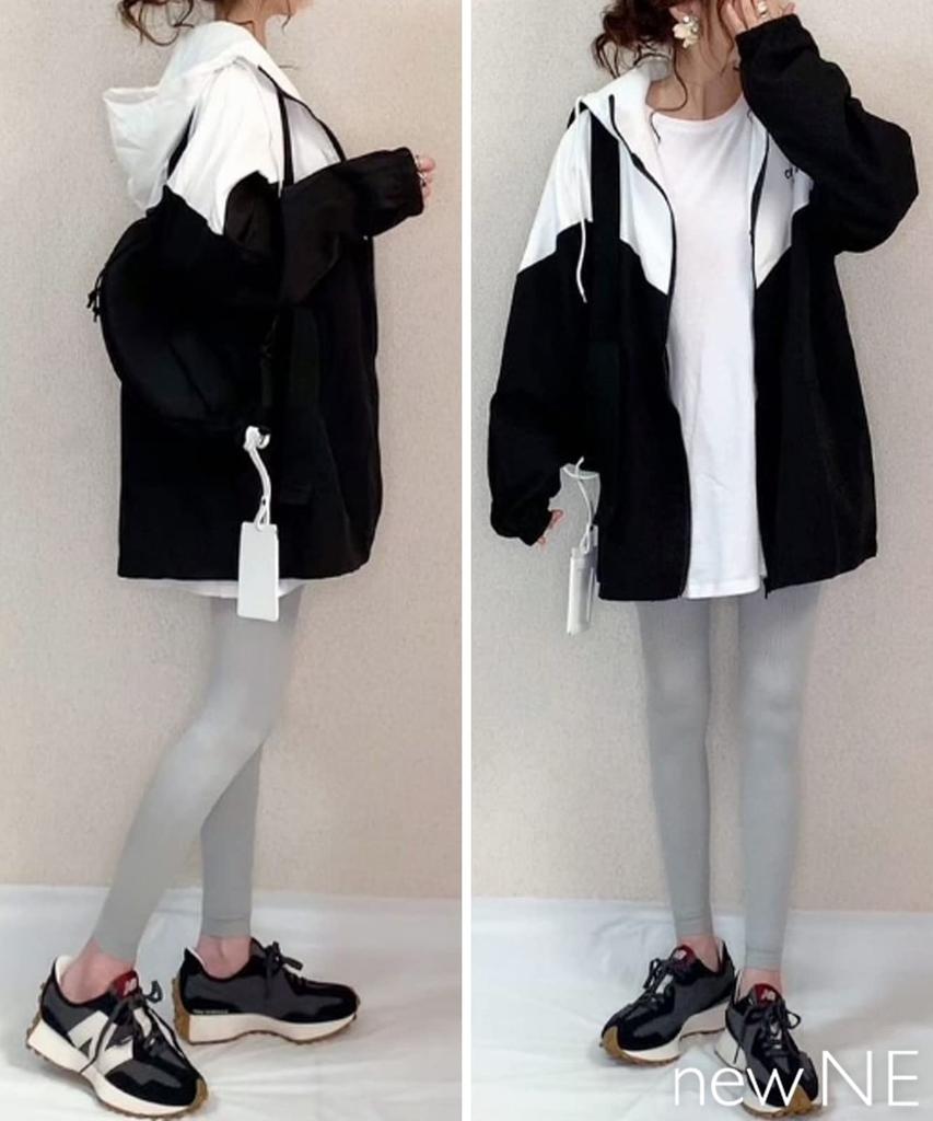 Newne Blouson Jumper Color Scheme Switching Nylon Track Outdoor Zipper Hoodie Jacket Work Outdoor Work Wear Front Opening Harajuku Style Thin Overcoat