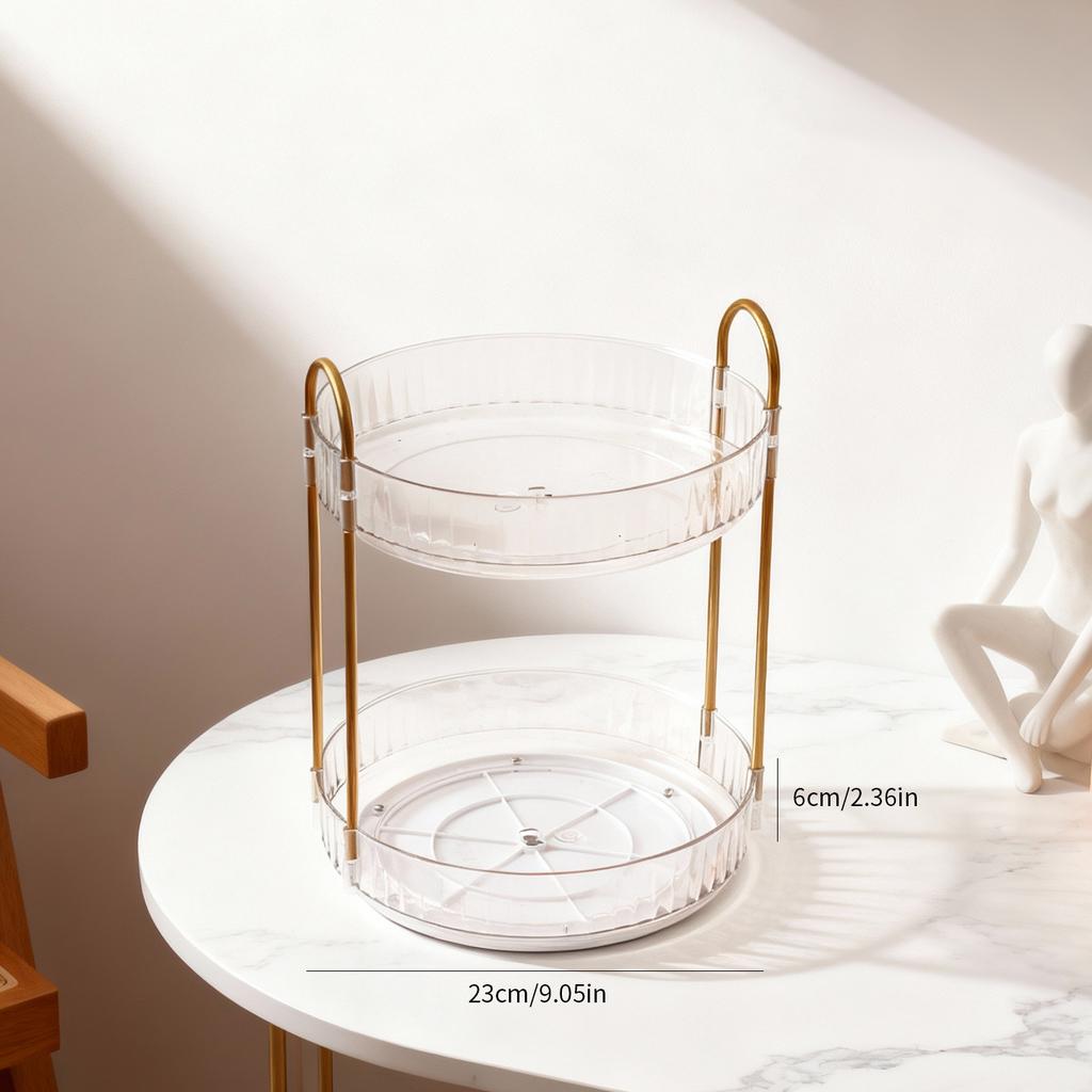 1/2/3 Tiers 360° Rotation Spice Rack Kitchen Storage Organzier Multi-functional Countertop Seasoning Jar Storage Rack