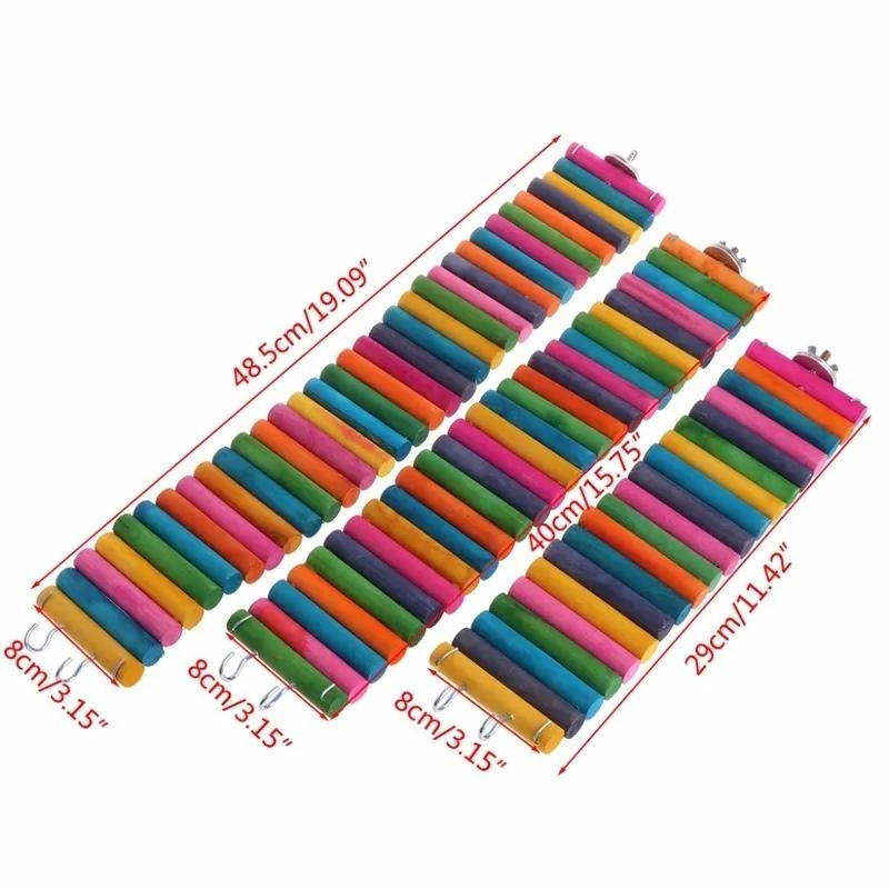 

1 шт., игрушки для лазания для домашних животных, попугаев, хомяков, красочная лестница для упражнений для песчанок из натурального дерева, игрушка-лестница для домашних животных, цвет случайный 50cm