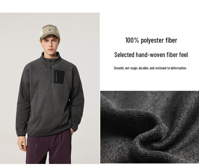 Men's Slim-Fit Half-Zip Outdoor Base Layer Pullover for Winter Sports and Casual Wear