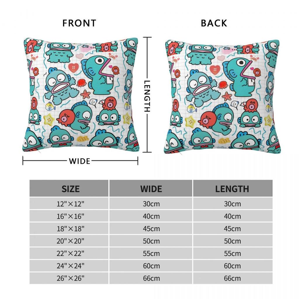 Hangyodon Cartoon Pillowcase Printed Polyester Cushion Cover Decorations Throw Pillow Case Cover Home Drop Shipping 45X45Cm