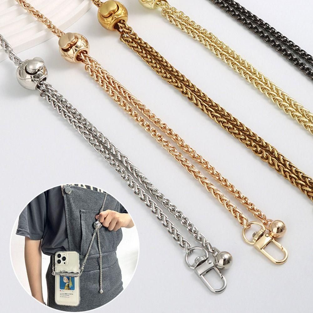 Golden Silvery Metal Bag Chains Adjustable Handbag Handle Chain Durable Shoulder Bag Straps