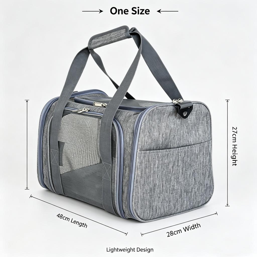 Soft-Sided Pet Carrier Bag for Medium Large Cats & Puppies, Portable Travel Dog Carrier Handbag
