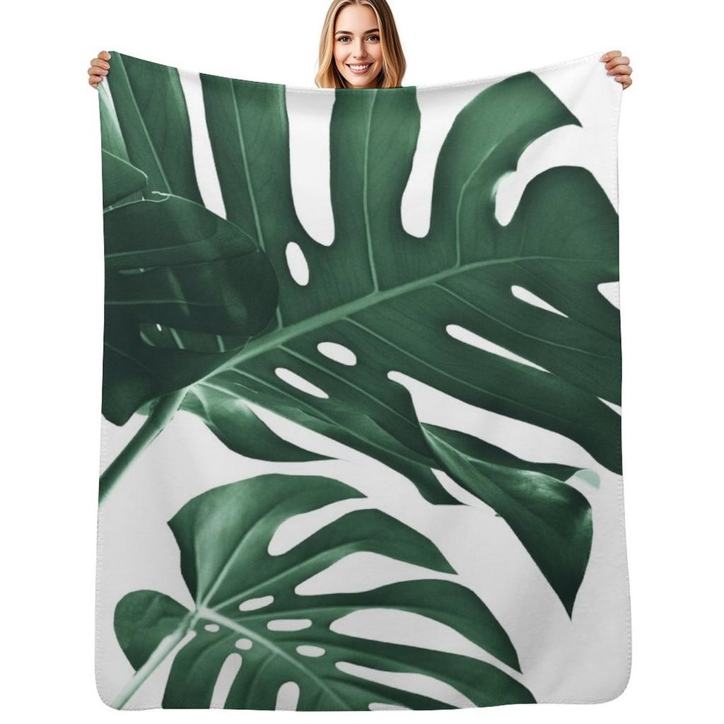 Tropical Monstera Finesse 1 minimal decor art Throw Blanket Ultra Soft Flannel Fleece Blanket for All Seasons