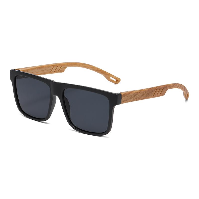 Retro UV-proof Bamboo Square Sunglasses for Men Polarized UV400 Fashion Sunglass Mirror Sport Sun Glasses Driving Oculos