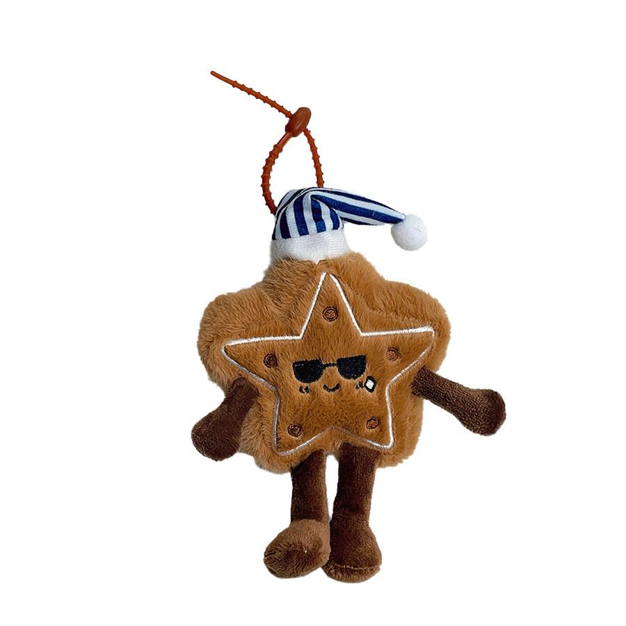 Star Cookie Plush Keychain With Smiling Face Soft Toy For Kids And Teens