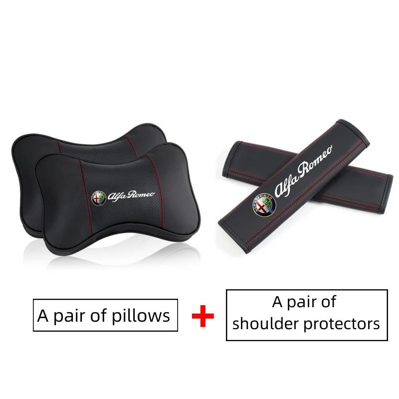 EKQNR1 Pour Alfa Romeo 4C 159 Spider Giulia Giulietta 156 Tonale Mito 147 Ceinture de Sécurité de Voiture Protection Épaule Housse Appuie-tête Oreiller de Nuque