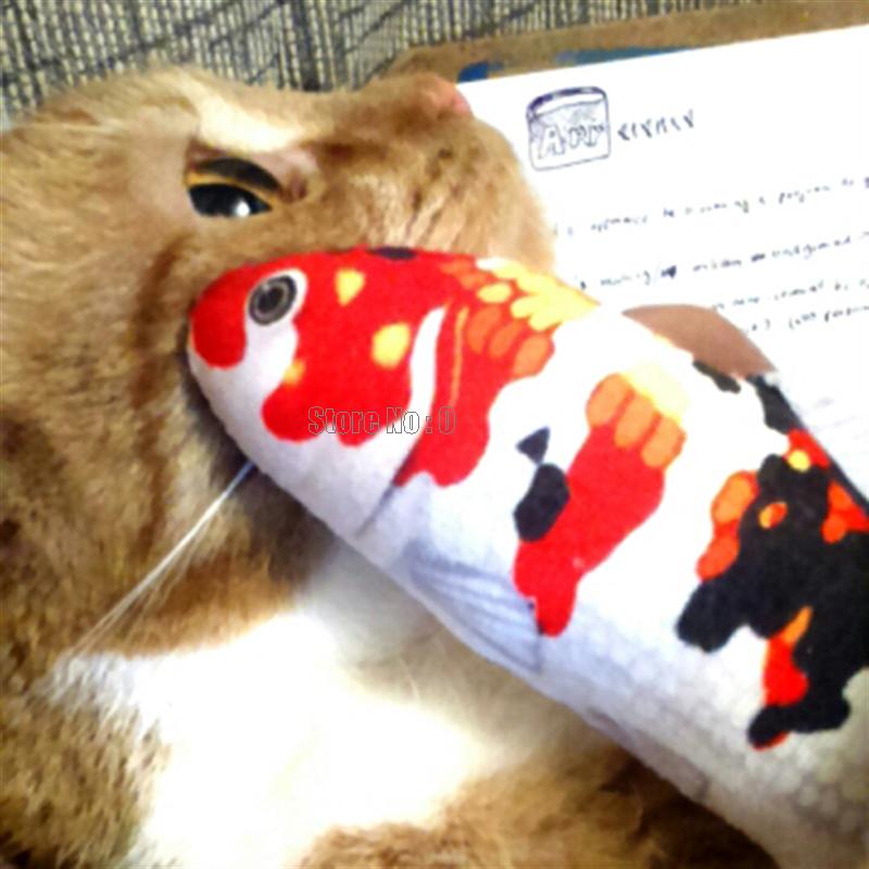 Peluche Koi Poisson en Peluche Doux Poupée Poisson Douce Oreiller Koi Doux Coussin Poisson Rouge Pour Chat Enfants Cadeau Jouet